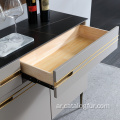 خزانة بوفيه حديثة خزانة جانبية خشبية طاولة بوفيه بسيطة لغرفة المعيشة